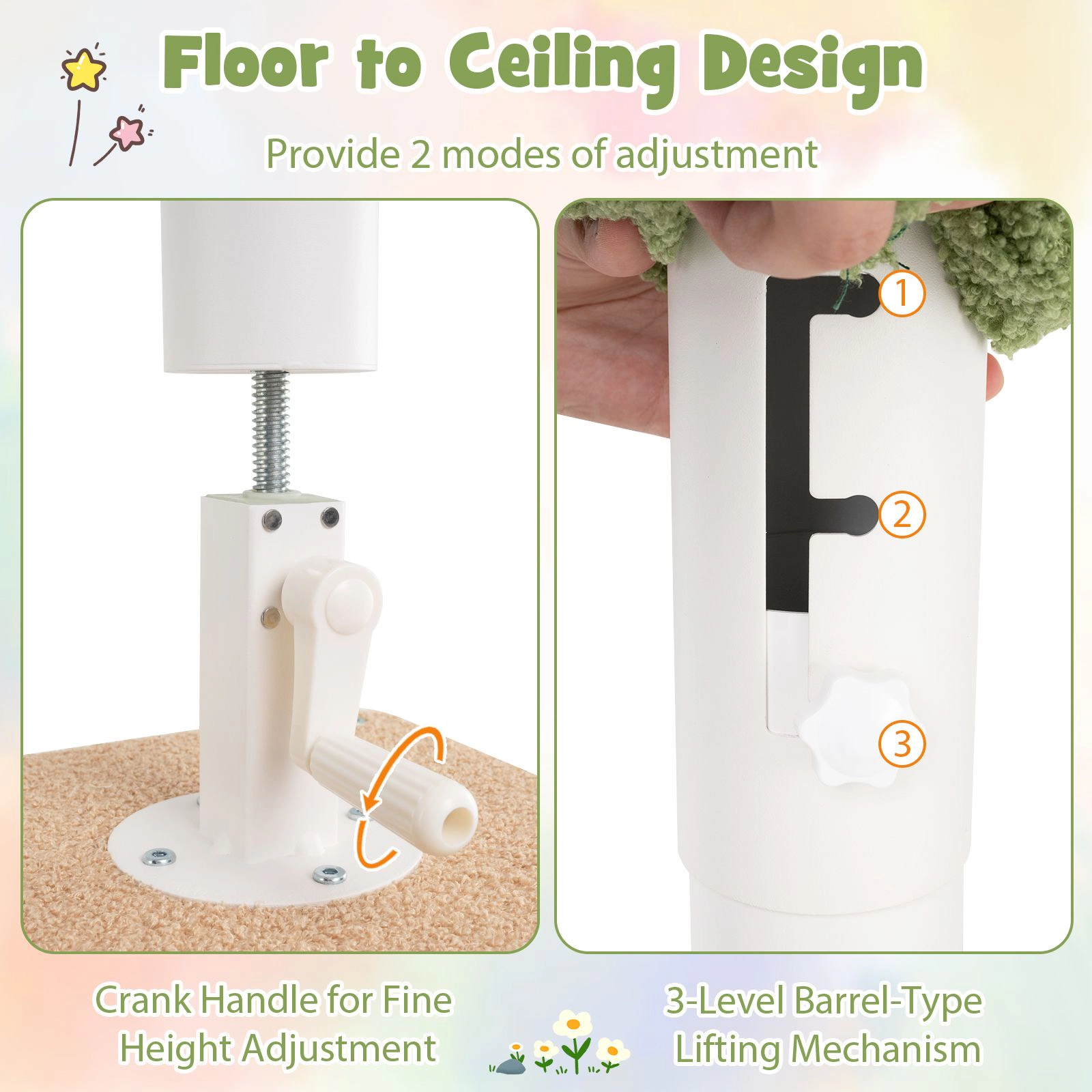 SlickBlue Adjustable 5-Tier Cat Tower with Condo & Scratching Ladder