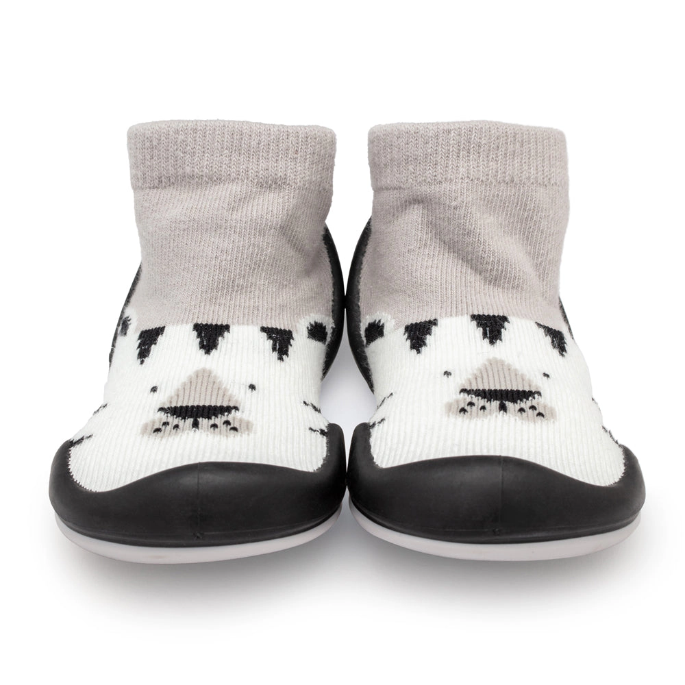 Komuello Toddler Boy First Walk Sock Shoes White Tiger