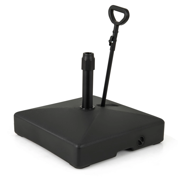 Hivvago Mobile Patio Umbrella Base Water Sand Fillable Market Table Umbrella Stand With 3 Wheels