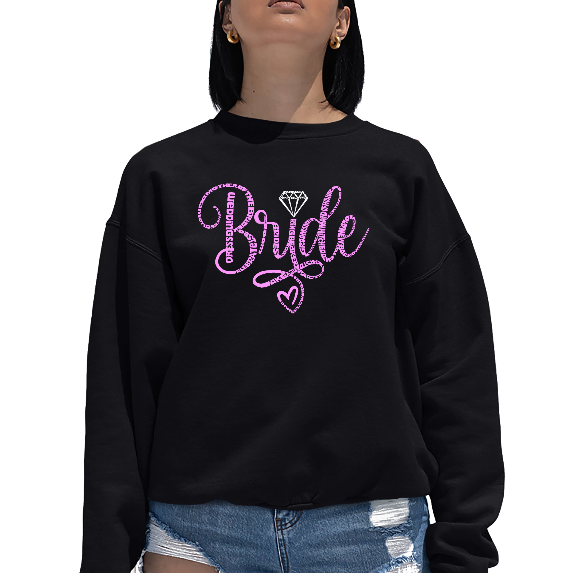 LA Pop Art Bride - Women's Word Crewneck Sweatshirt