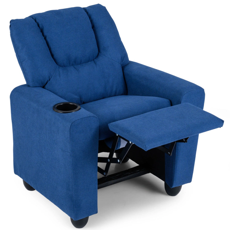 Hivvago Kids Recliner Chair Push Back Toddler Reclining Armchair With Cup Holder