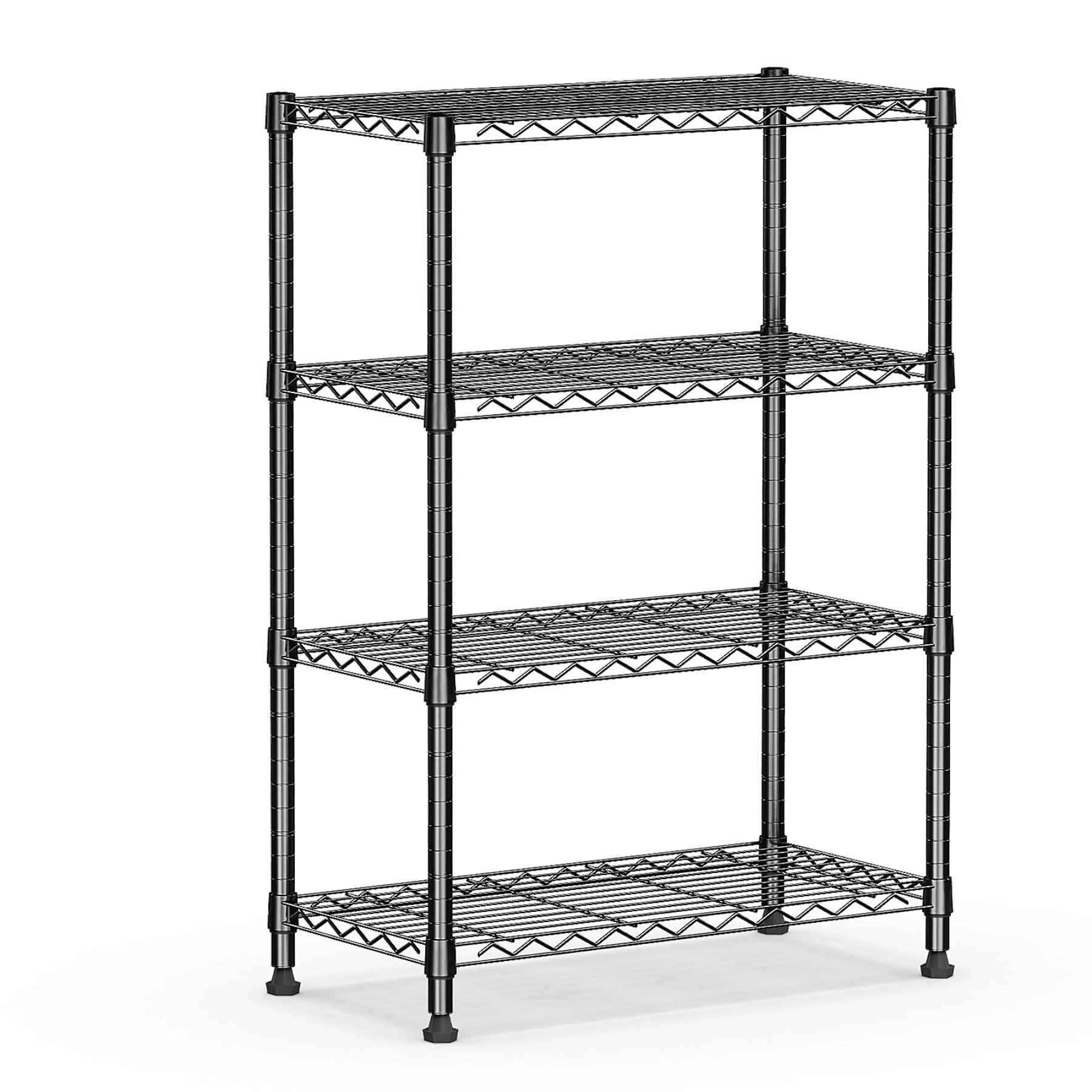 Flynama 4 Tier Heavy Duty Black Steel Shelving 1000 LBS 53.4 in H x 23.6 in W x 13.7 in D for Home