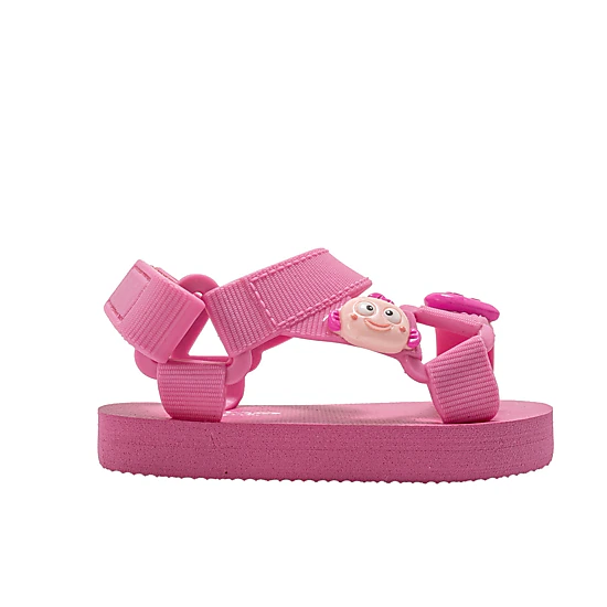 bebe Toddler Girl's Sport Sandals with Charm Details Adjustable Hook and Loop Closure