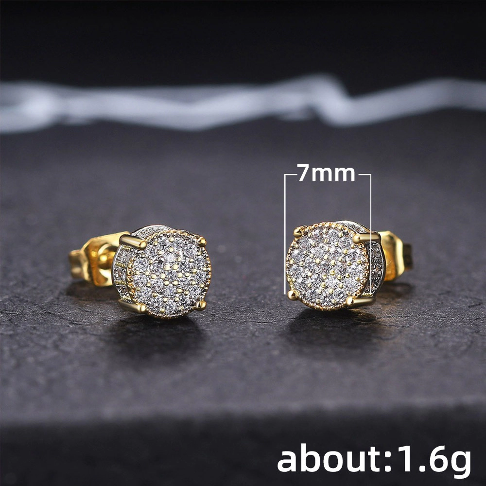 Sparkling Halo Cubic Zirconia Stud Earrings for Women