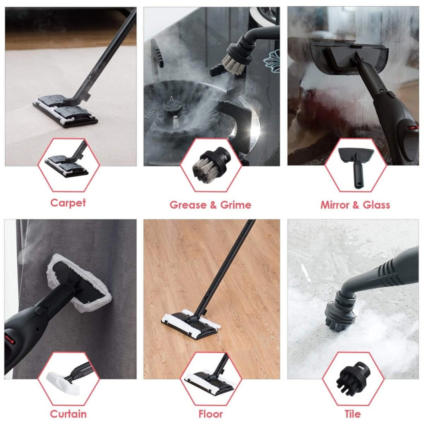 SUGIFT 2000W 4-Bar Multi-Purpose Steam Cleaner Mop with Detachable Handheld Unit and 1.5-L Tank