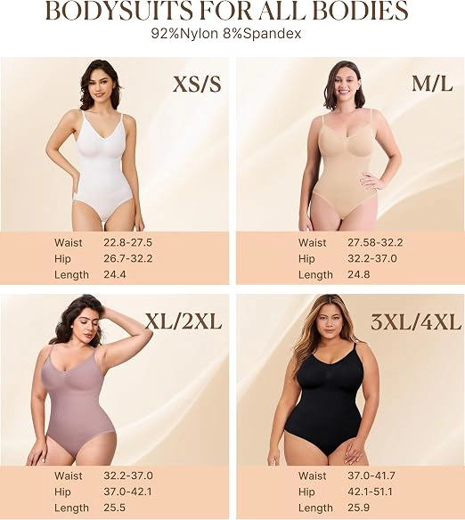 Nebility Womens Seamless Tummy Control Bodysuit