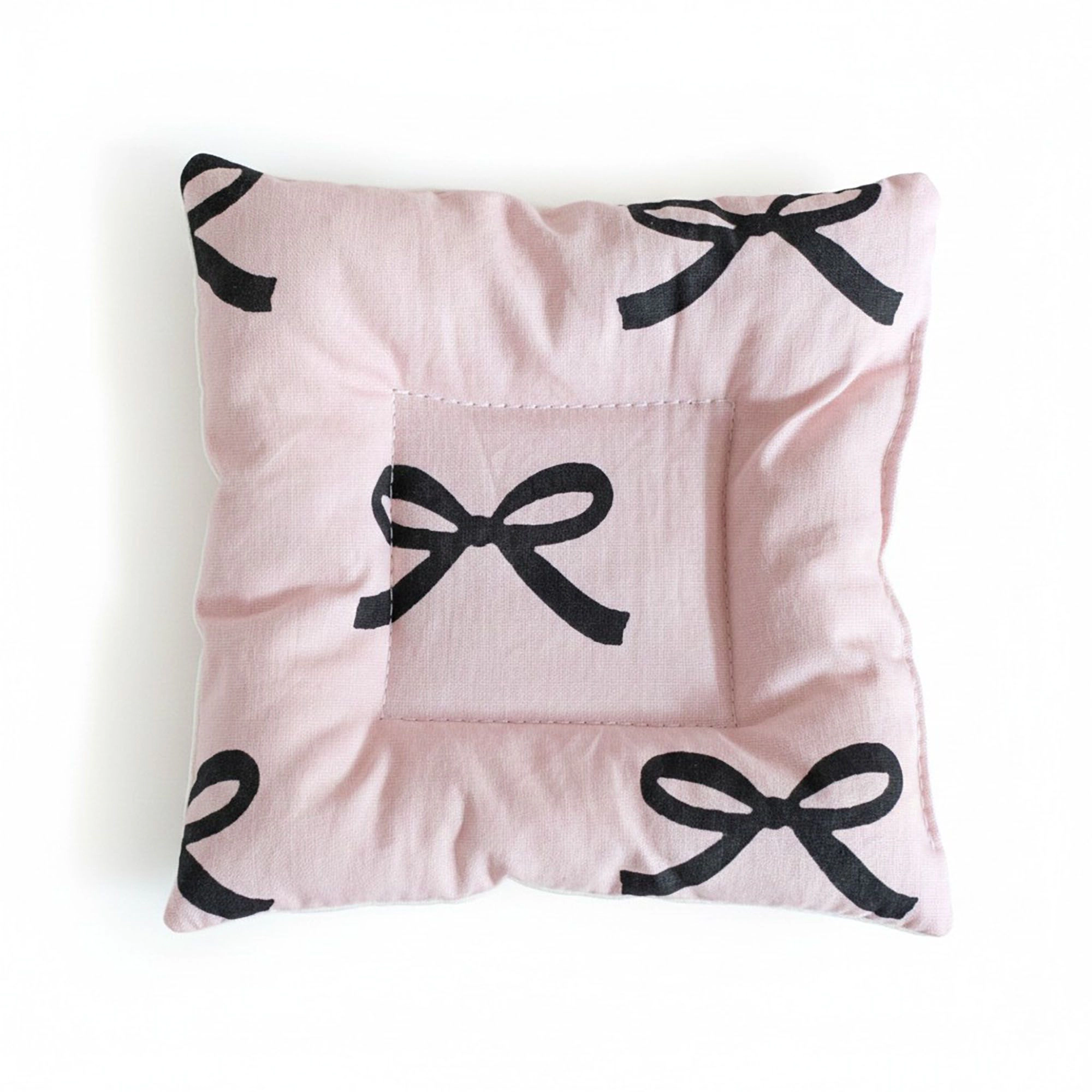Alilang Unisex 2-PC Quilted Fabric Coaster with Bow Print Decorative Table Protector