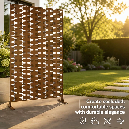 Toemoa 76 High 48 Wide Freestanding Decorative Metal Patio Garden ...