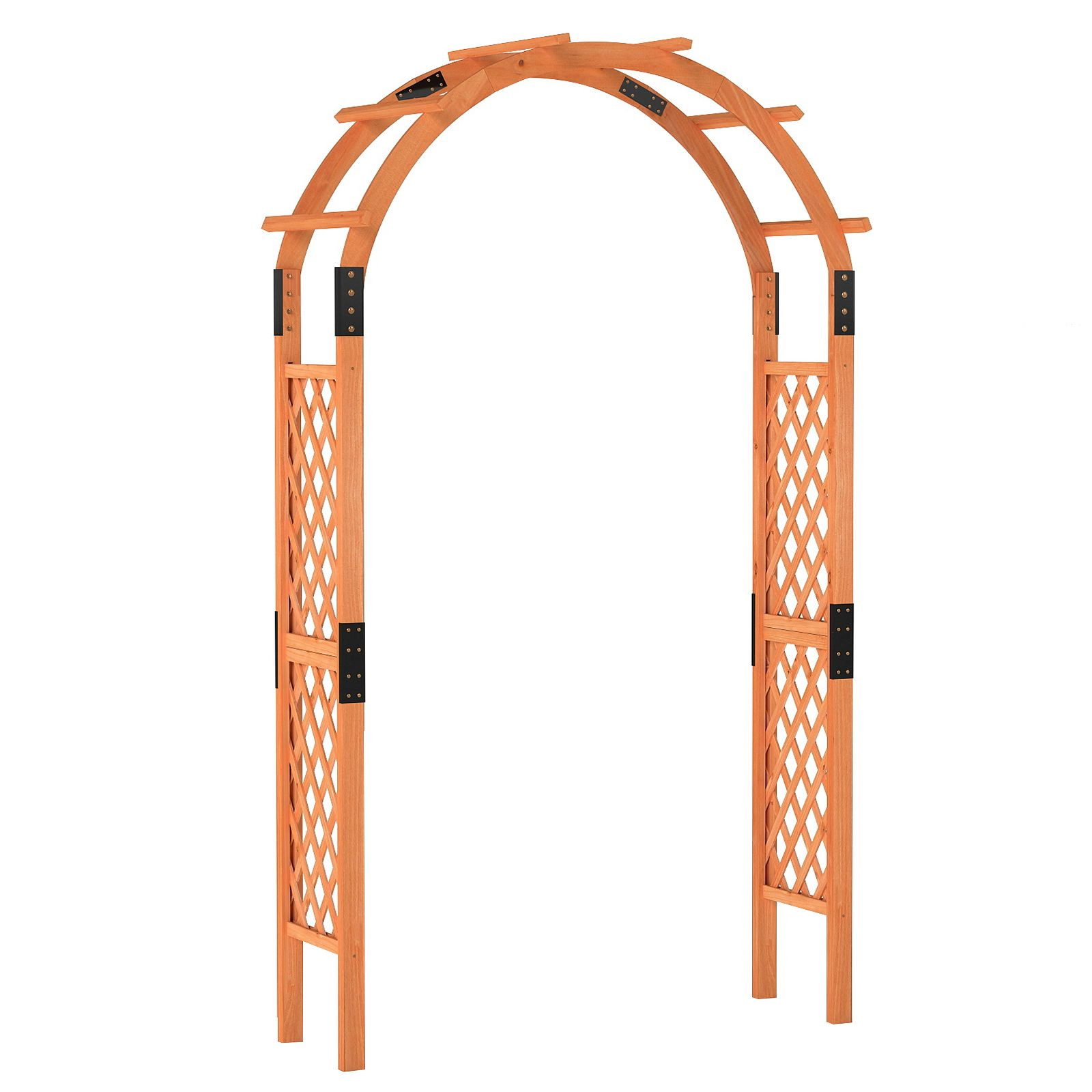 Slickblue 7FT Wooden Garden Arch Arbor with Trellis Design