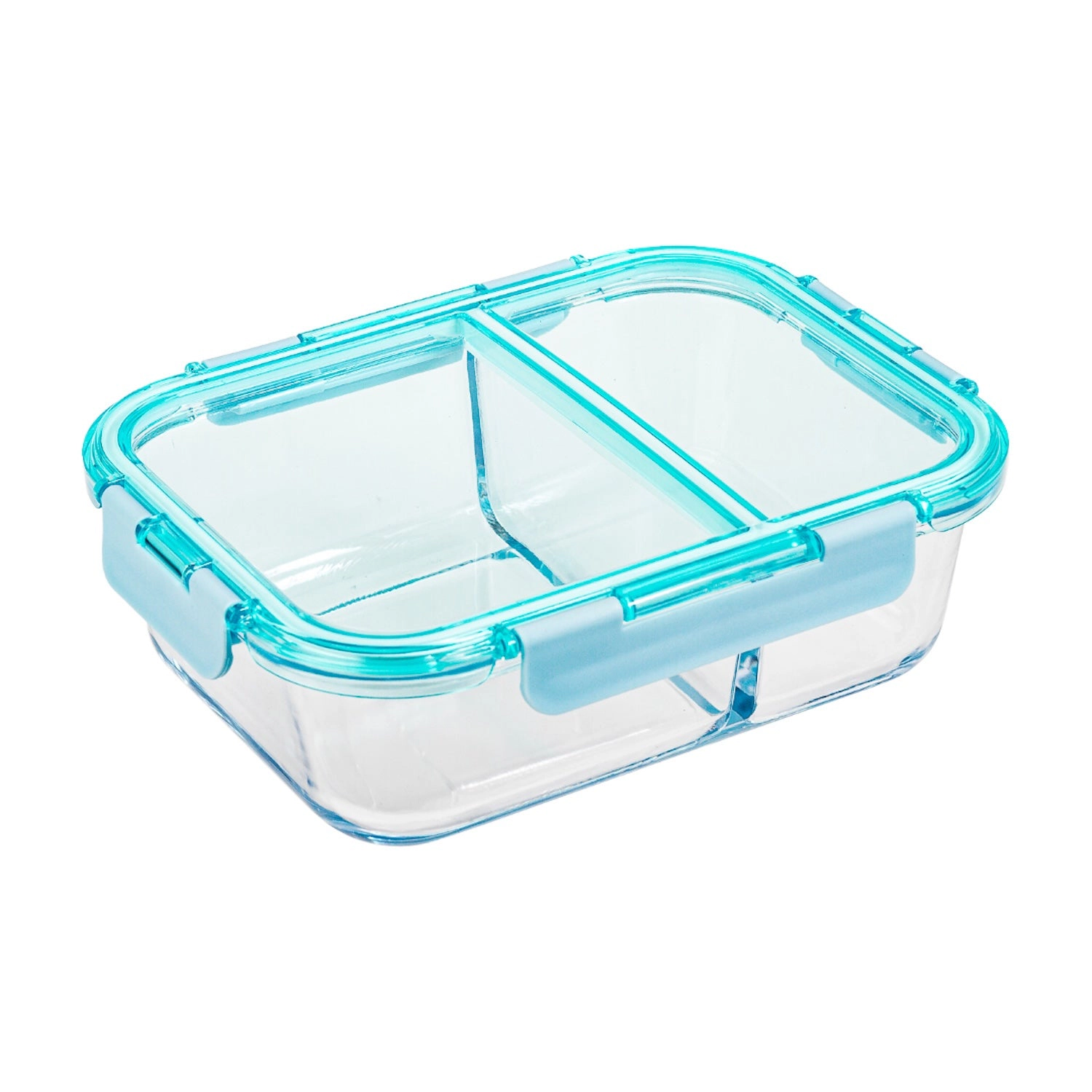 Lexi Home 2-Compartment Borosilicate Glass Food Container with Spill-Proof Lid