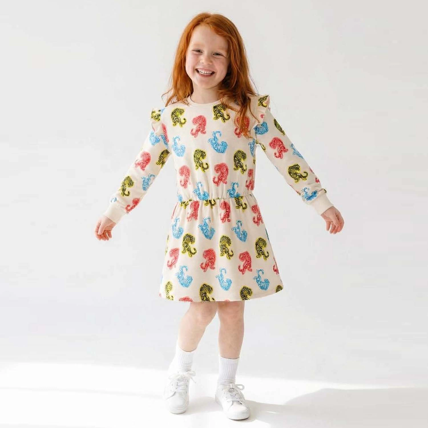 Rockets of Awesome Tiger Ruffle Dress for Girls
