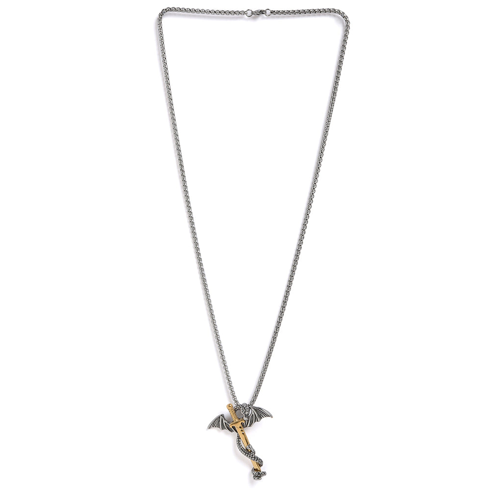 SOHI Women's Silver Winged Pendant Necklace