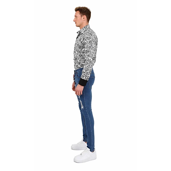 Elie Balleh Men's Patchwork Distressed Jeans