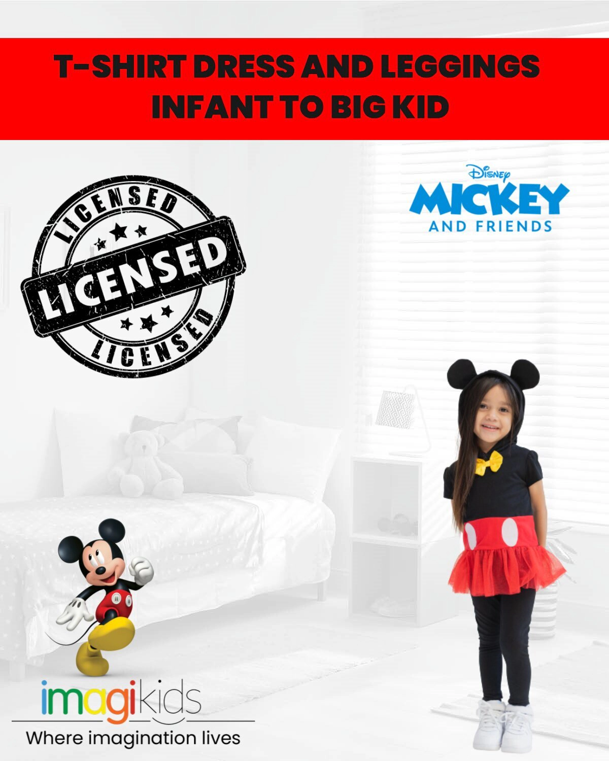Disney Girls' Cosplay 2-Piece Hooded Tee and Leggings Set