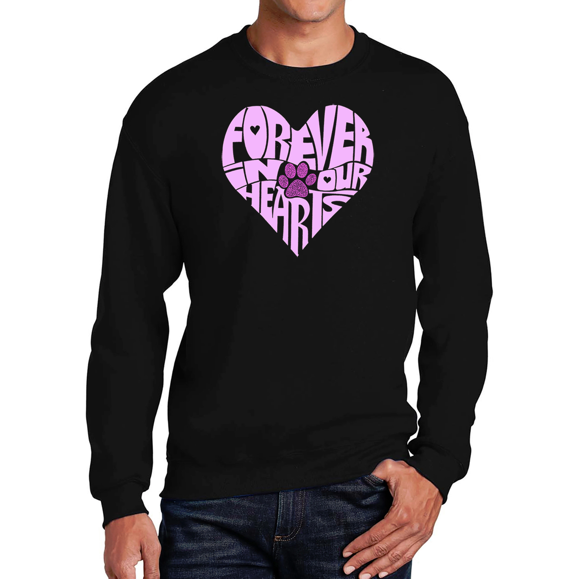 LA Pop Art Forever Our Hearts - Men's Word Crew Sweatshirt