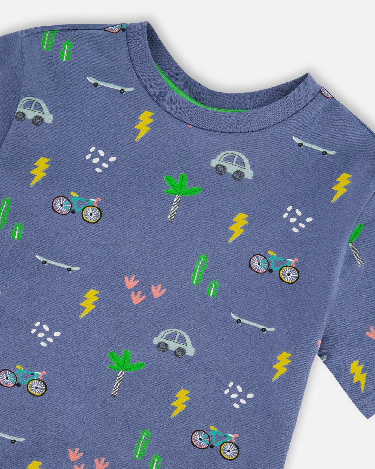Deux par Boys Organic Cotton Jersey T-Shirt Bicycle Print