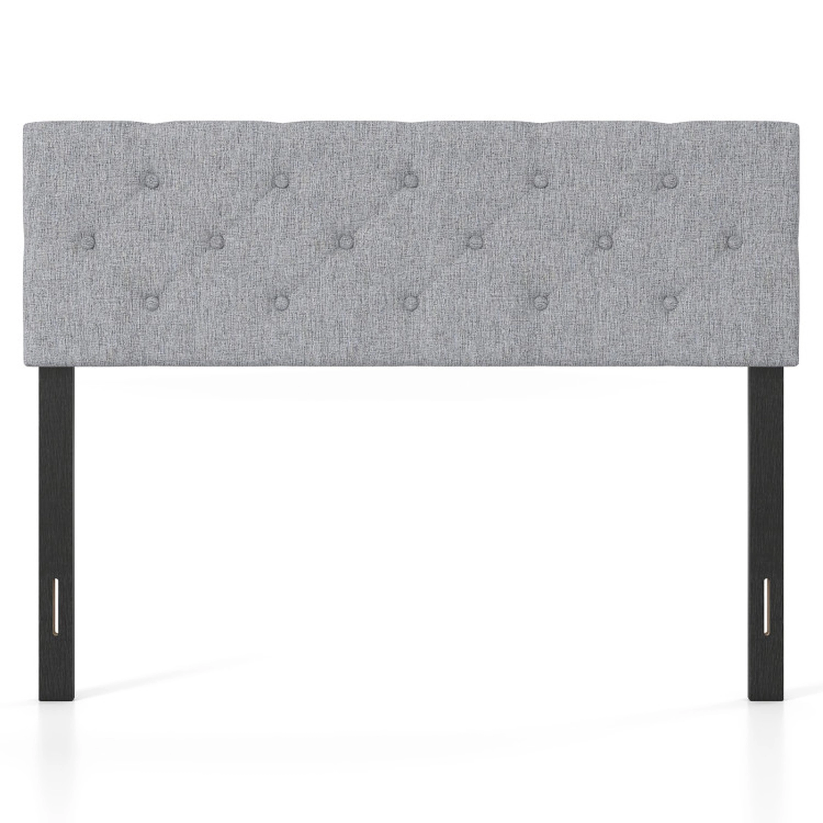 SUGIFT Tufted Faux Linen Panel Headboard for Full/Queen Beds 47-in Tall 63-in Wide Adjustable 55-in Leg Width Beige