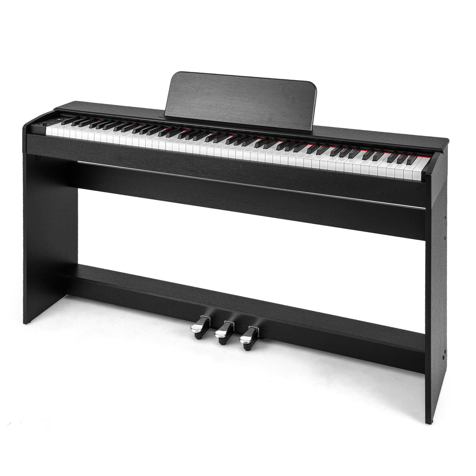 SUGIFT Black 88-Key Hammer Action Weighted Digital Piano with Furniture Stand and Triple Pedals 53-in W 29-in H