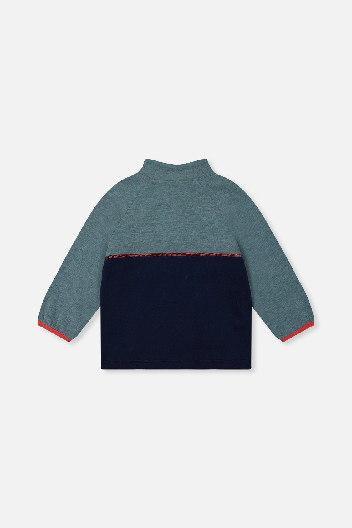 Deux par Boys Quarter Zip Mock Neck Brushed Jersey Top with Side Pockets