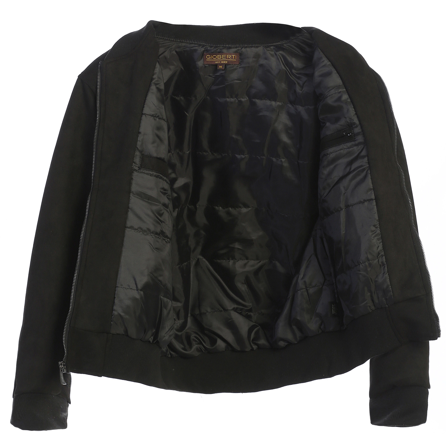 Gioberti Men's Faux Suede Bomber Jacket with Warm Light Inner Padding