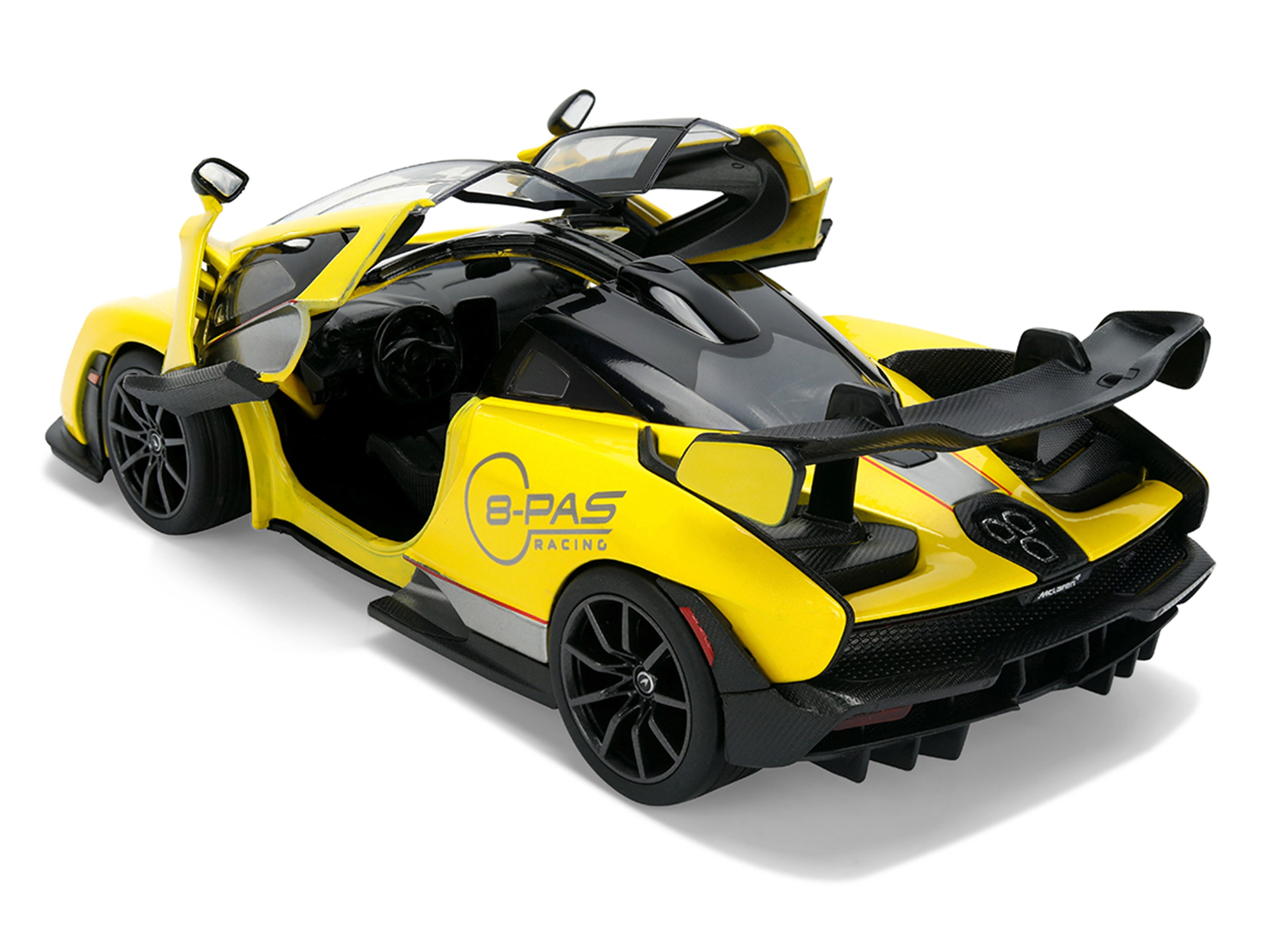 Jada McLaren Senna "8-PAS Racing" Yellow Metallic with Black Top "Hyper-Spec" Series 1/24 Diecast Model Car by Jada