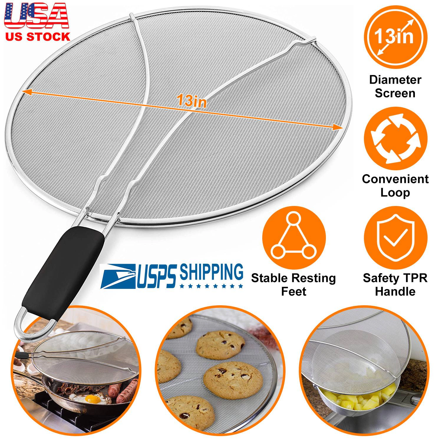 GBruno Stainless Steel 13-Inch Grease Splatter Screen
