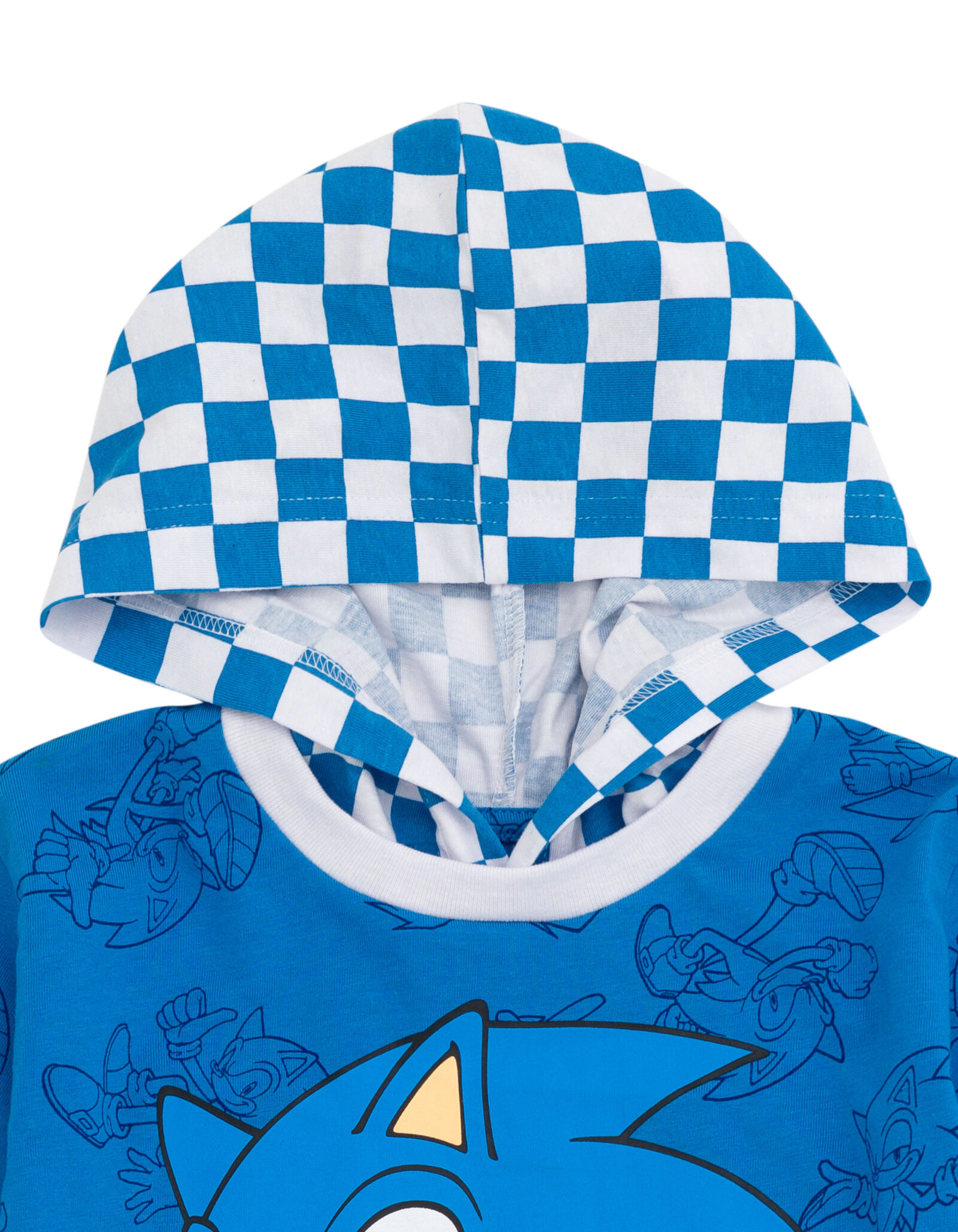 SEGA Sonic the Hedgehog Boys' Hooded Long Sleeve T-Shirt
