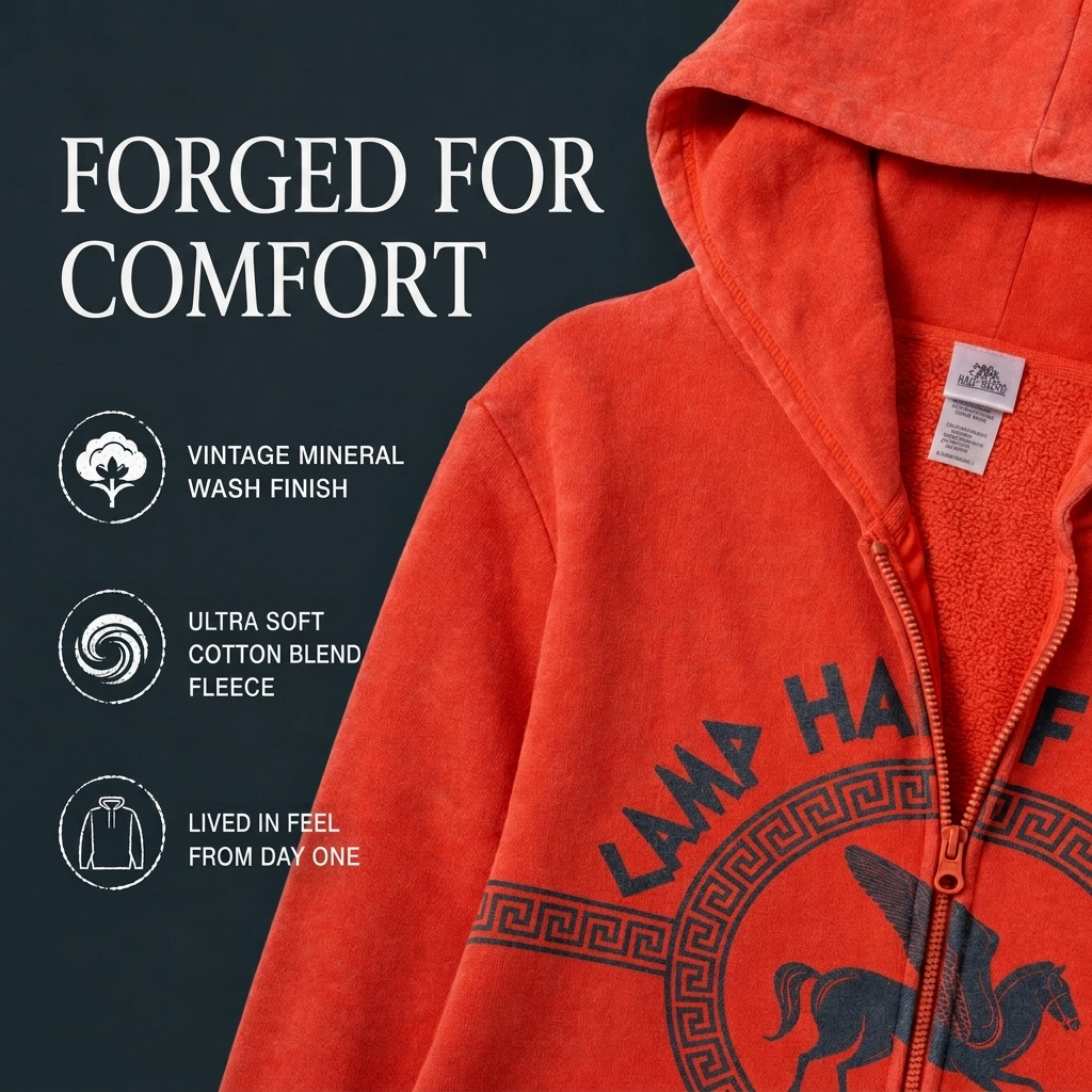 Disney Percy Jackson and the Olympians Matching Family Cosplay Fleece Zip-Up Hoodie