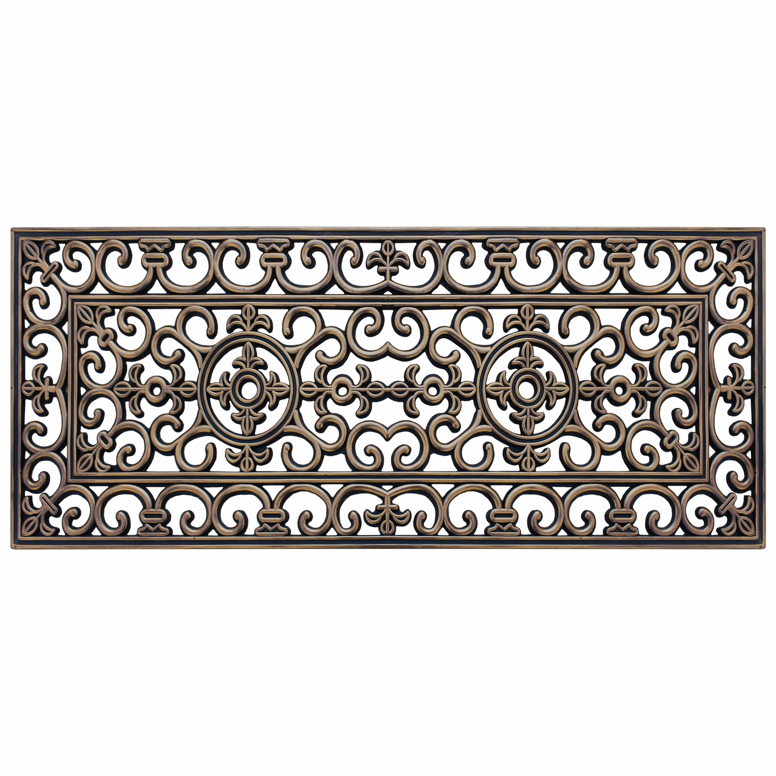 A1 Home Collections Natural Rubber Outdoor Doormat Heavy Duty Non-Slip Door Mat, Rubber Grill Copper, 18 x 48 Inches
