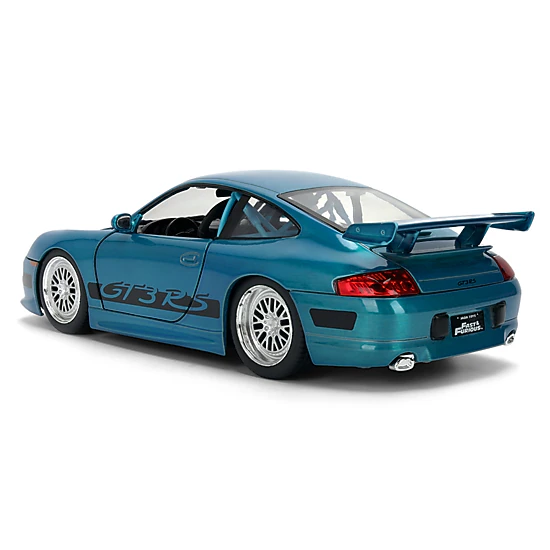 Jada Collectible Porsche 911 Gt3 Rs (996) Blue Color Brush Finish "Fast Five" (2011) Movie "25 Years Of & Furious"