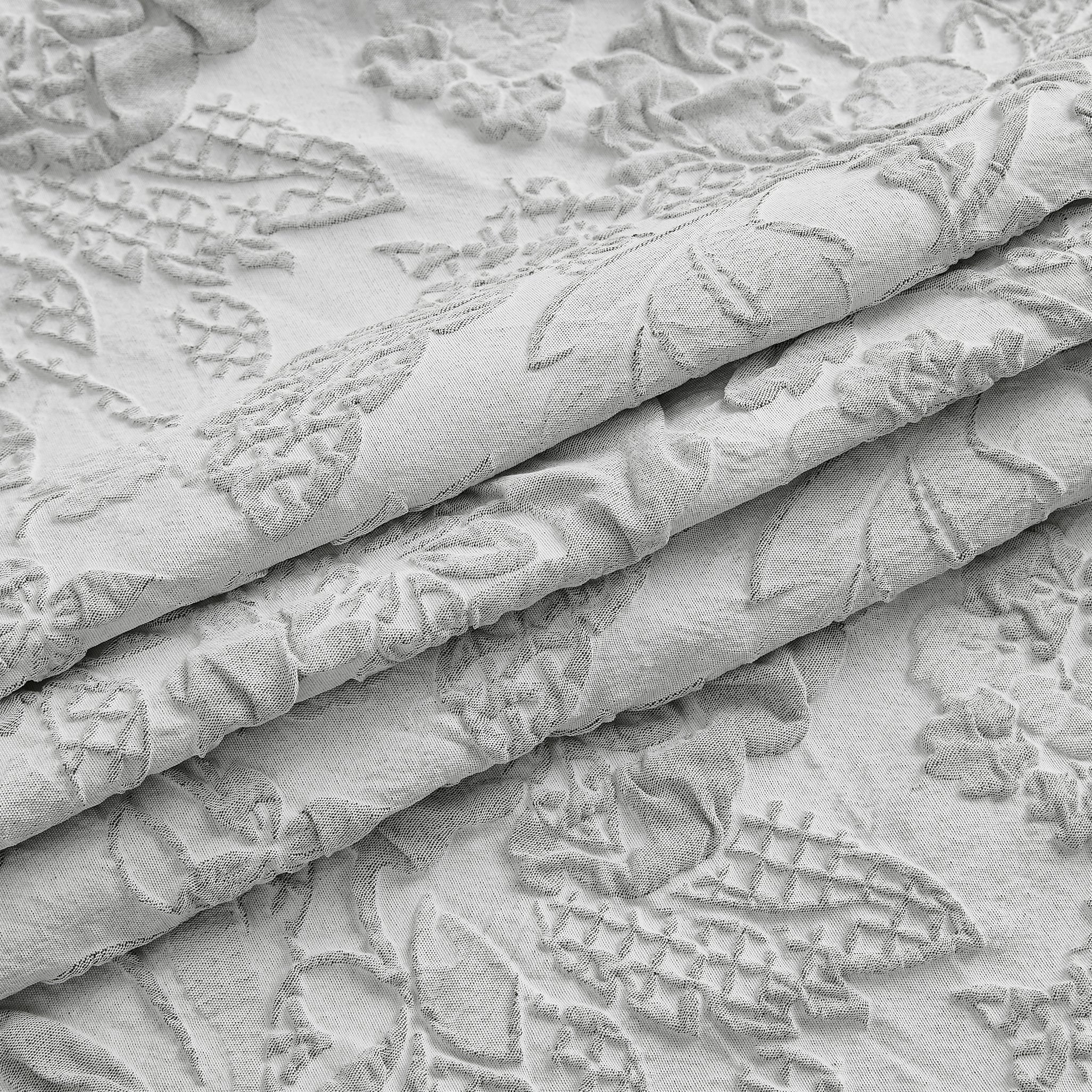 Dainty Home Anais Heavy Sculpted Jacquard Floral Textured Polyester Fabric Shower Curtain, 72" x