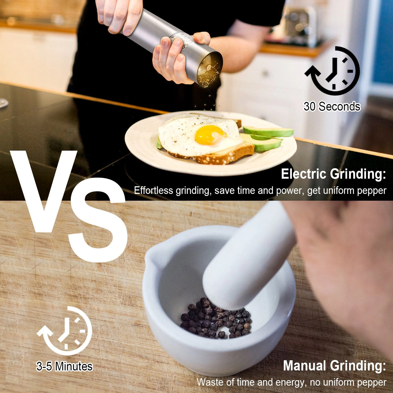 GBruno Electric Salt Pepper Grinder With Light