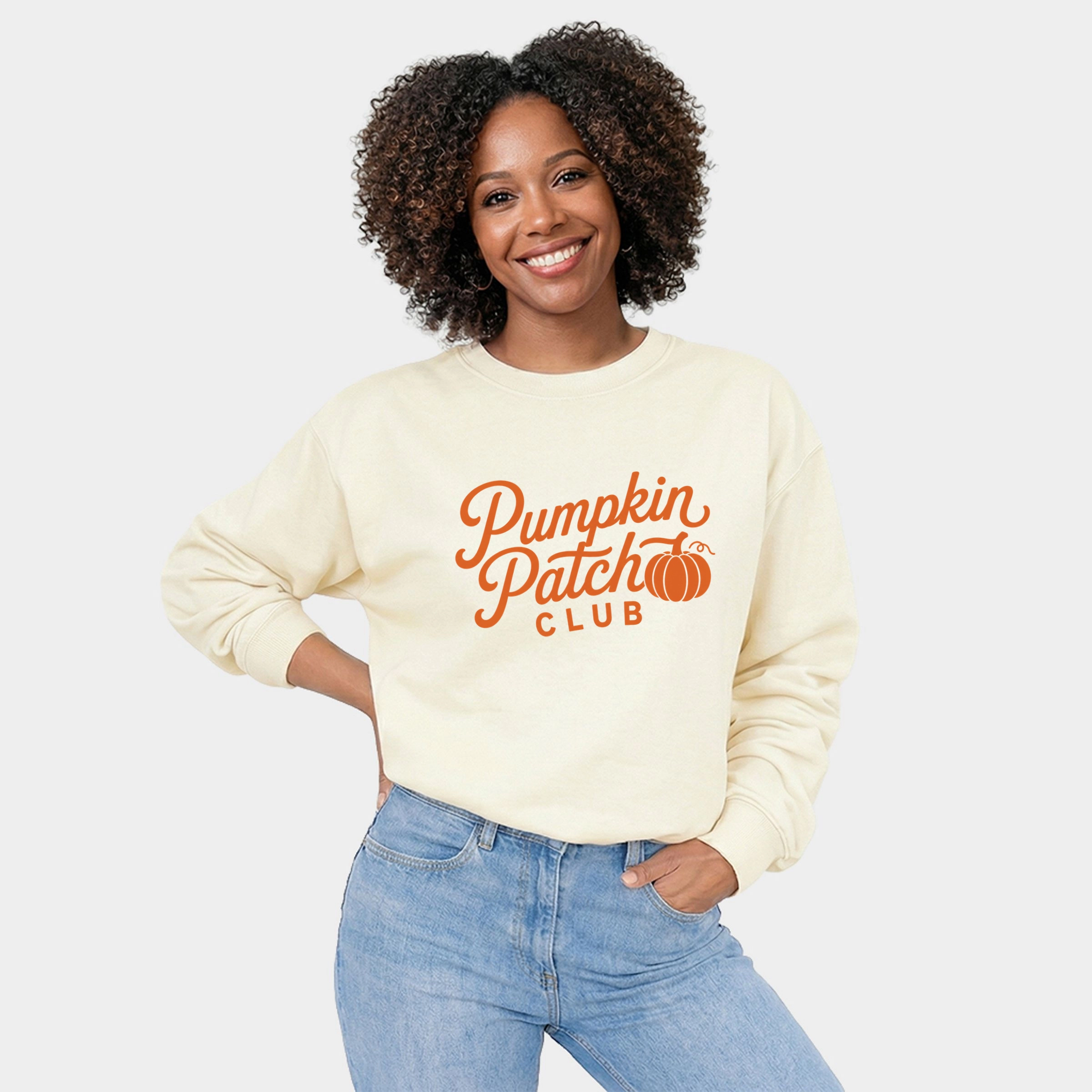 Simply Sage Market - Women's Graphic Sweatshirt Pumpkin Patch Club Cursive