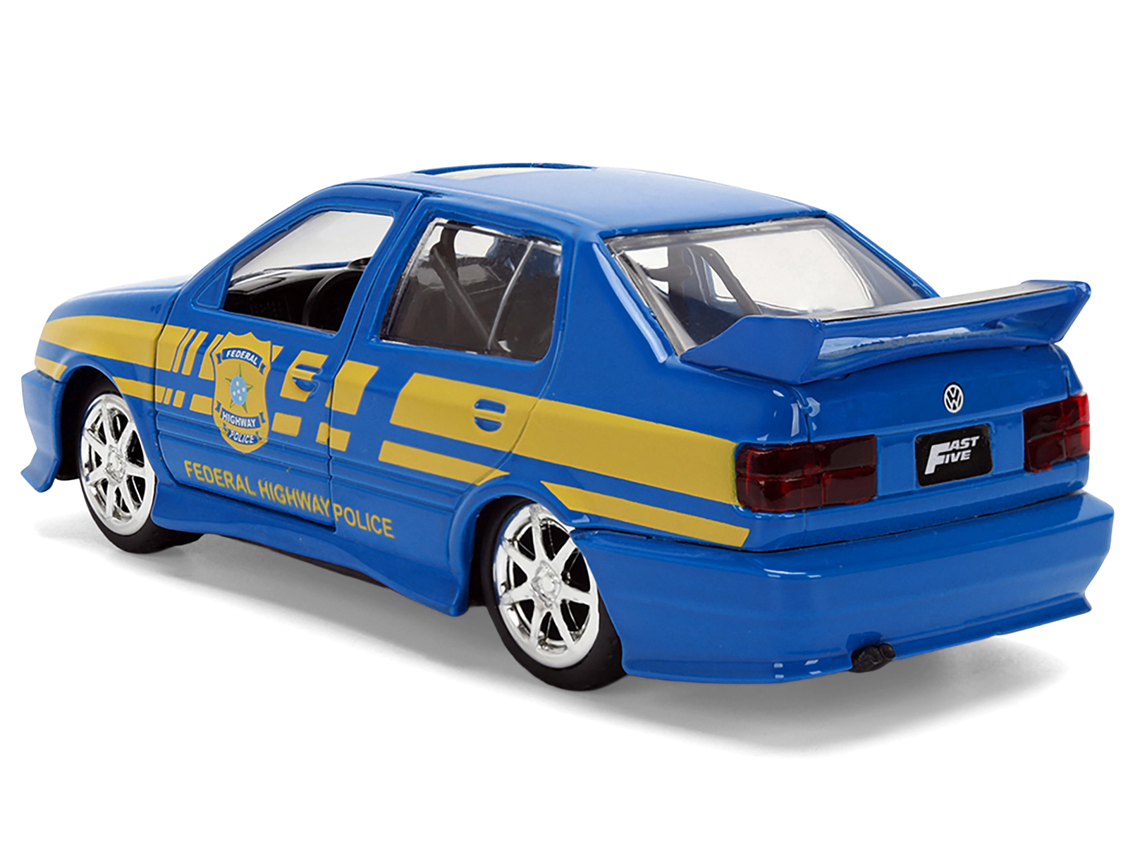 Jada Volkswagen Jetta Police Vehicle "Rio Federal Highway Police" Blue With Yellow Stripes "Fast Five" (2011)