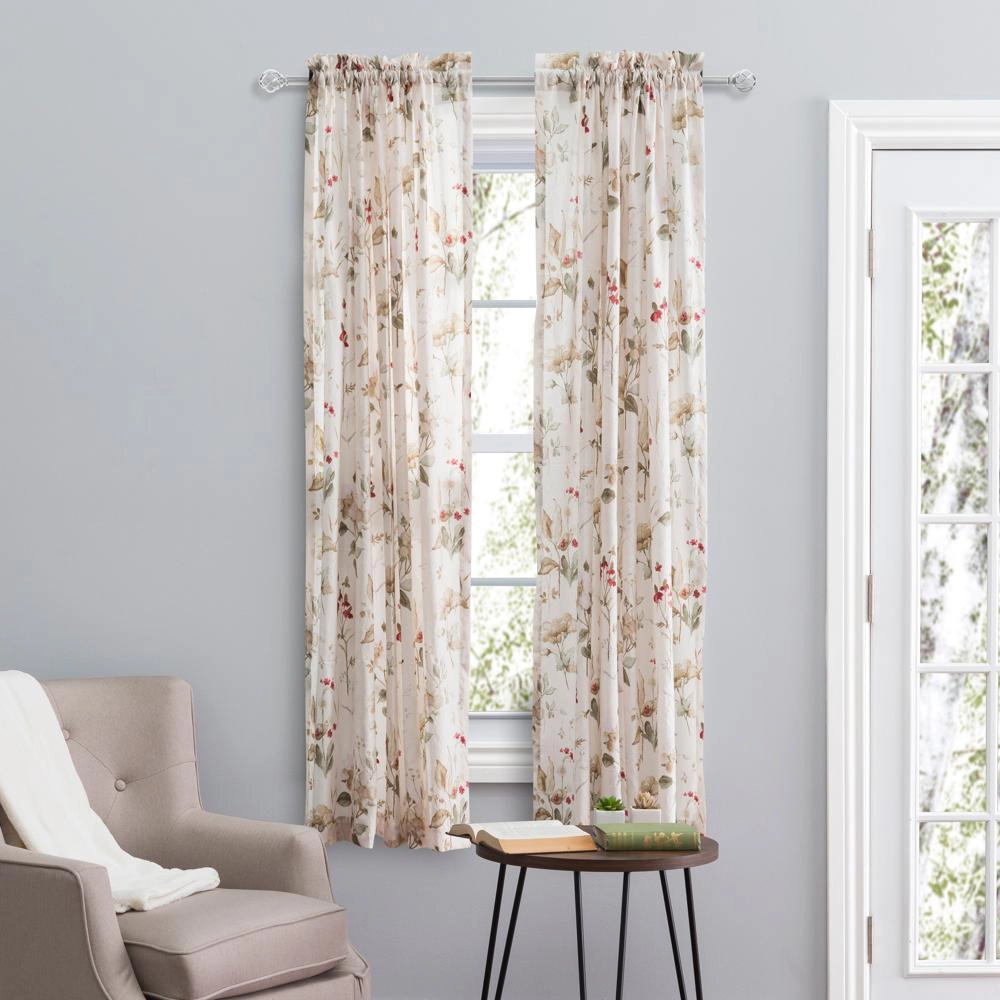 Ellis Curtain Sophia Rod Pocket Tailored Panel - 48x84", Multi
