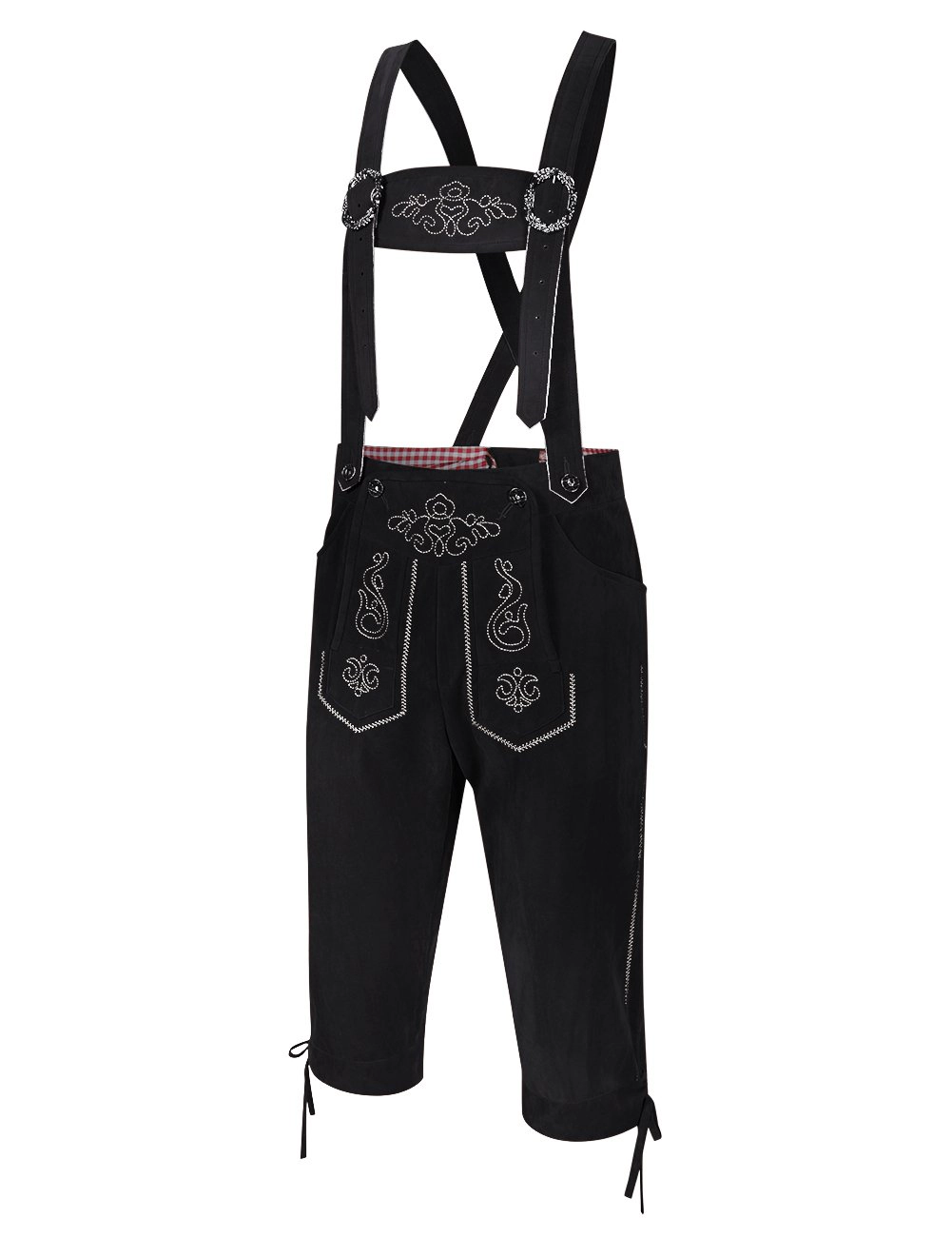 KOJOOIN Men Oktoberfest Lederhosen Bavarian Traditional Suspender Capri Pants German Beer Festival Overalls