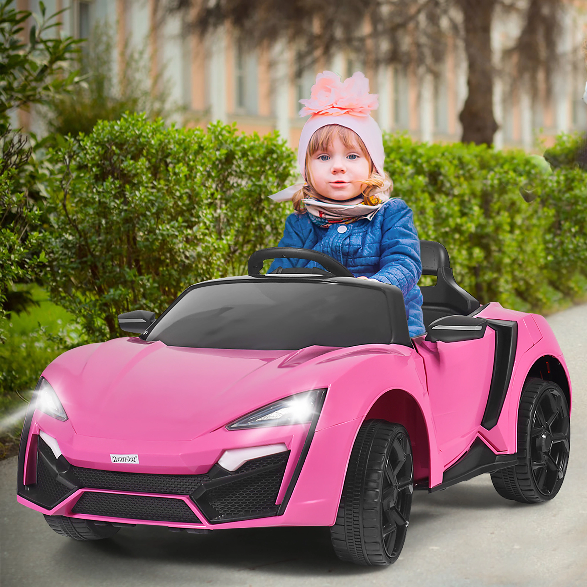 Costway 12V Kids Ride On Car 2.4G RC Electric Vehicle w/ Lights MP3 Openable Doors Black