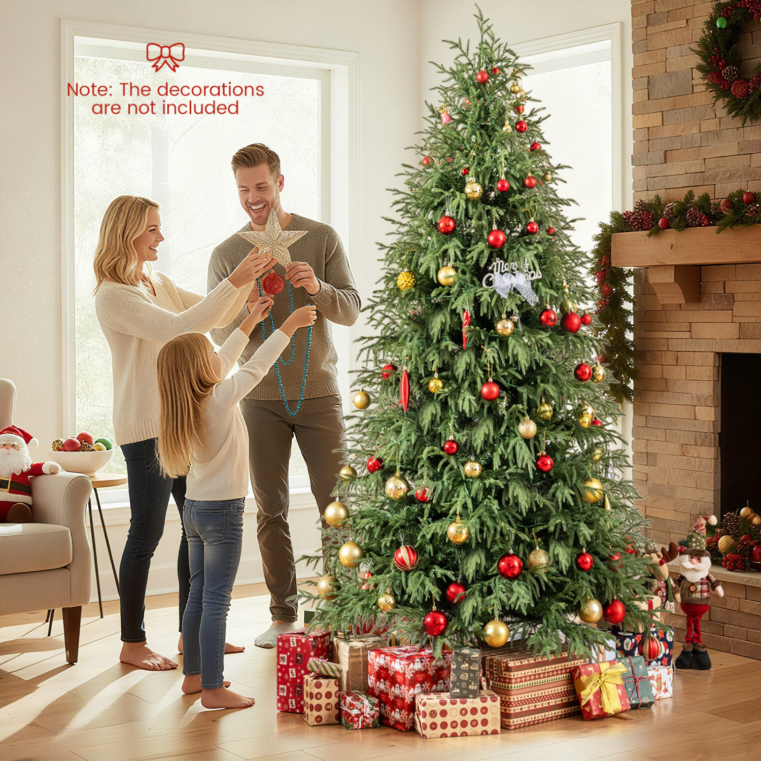 SlickBlue Artificial Christmas Tree with Warm White LED Lights
