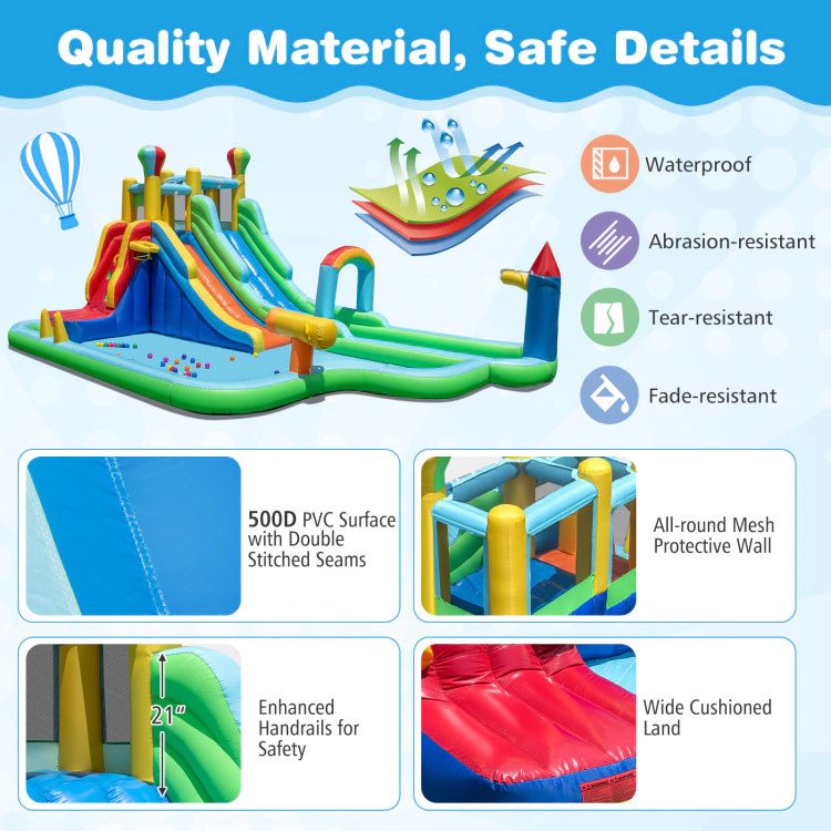 Hivvago Inflatable Water Slide Park Giant Bounce House with 950W Blower