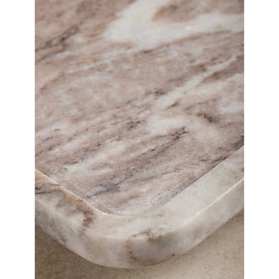 GAURI KOHLI Clover Beige Marble Tray