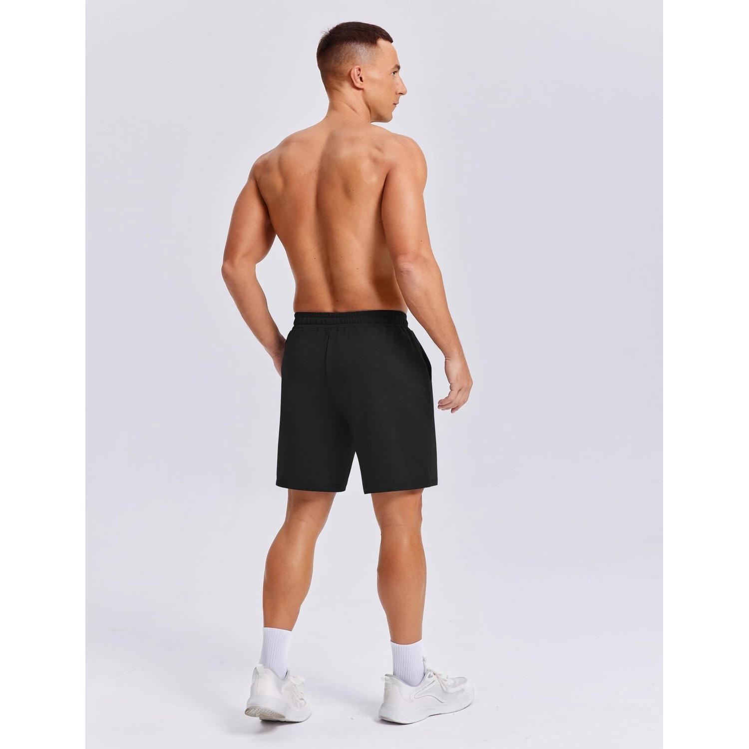 Pinspark Mens Solid Soft Shorts Elastic Waist Drawstring Casual Lounge