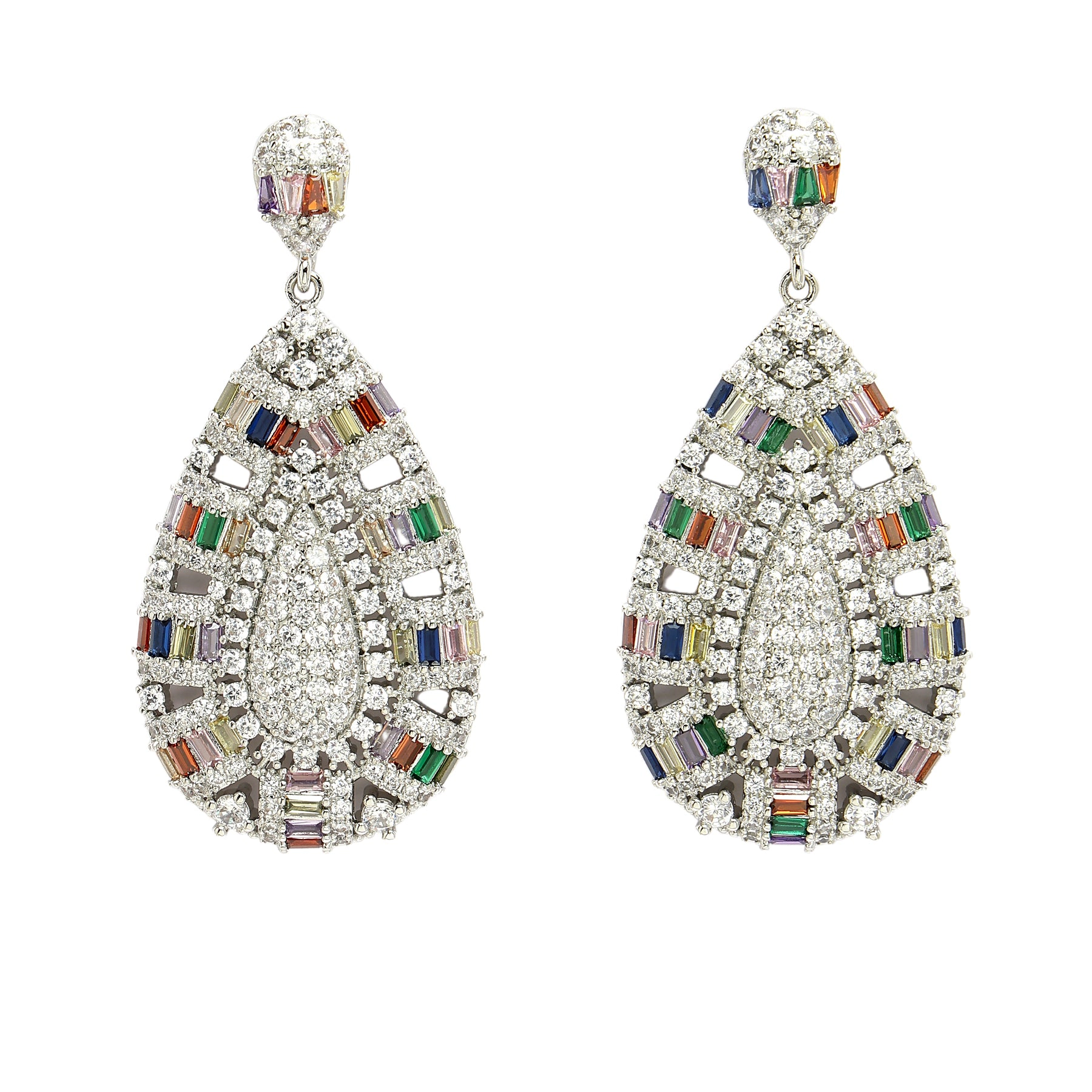 AGP PARIS Womens Diva Collection Royal Cubic Zirconia Drop Earrings