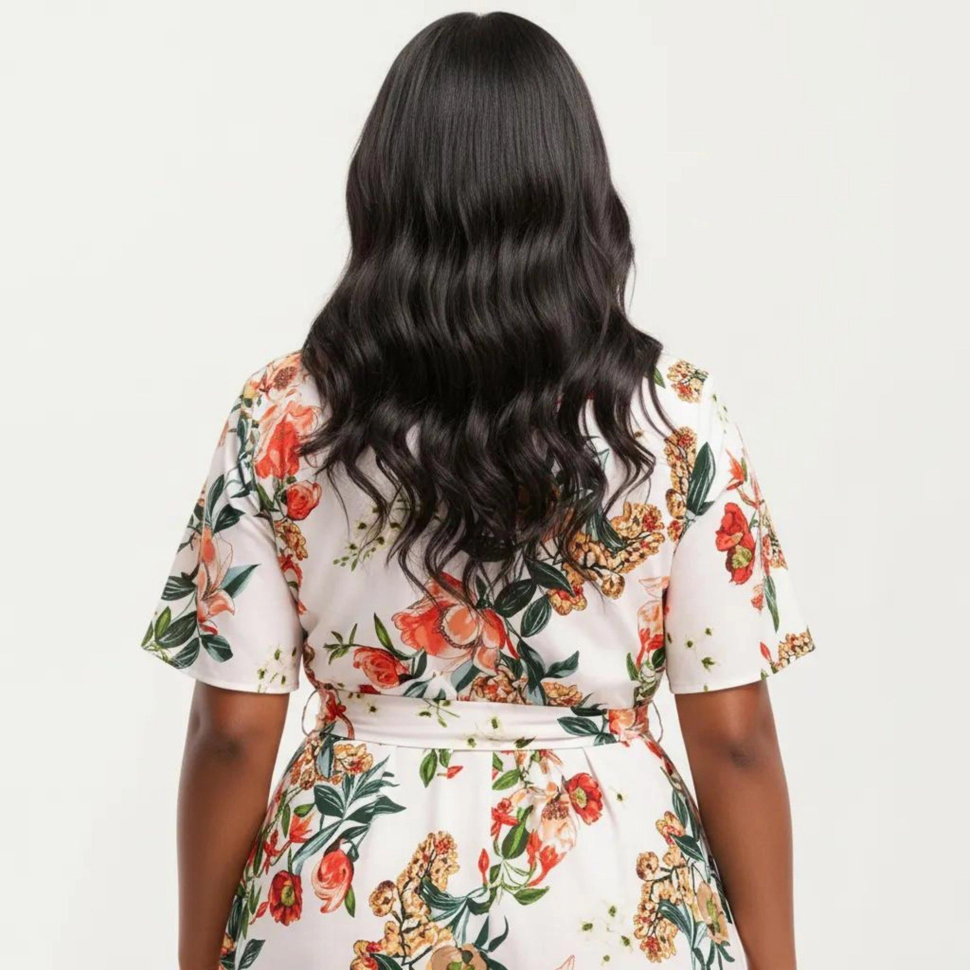 Anna-Kaci Women's Short Sleeve V Neck Floral Print Waist Tie Flowy A Line Long Maxi Dress