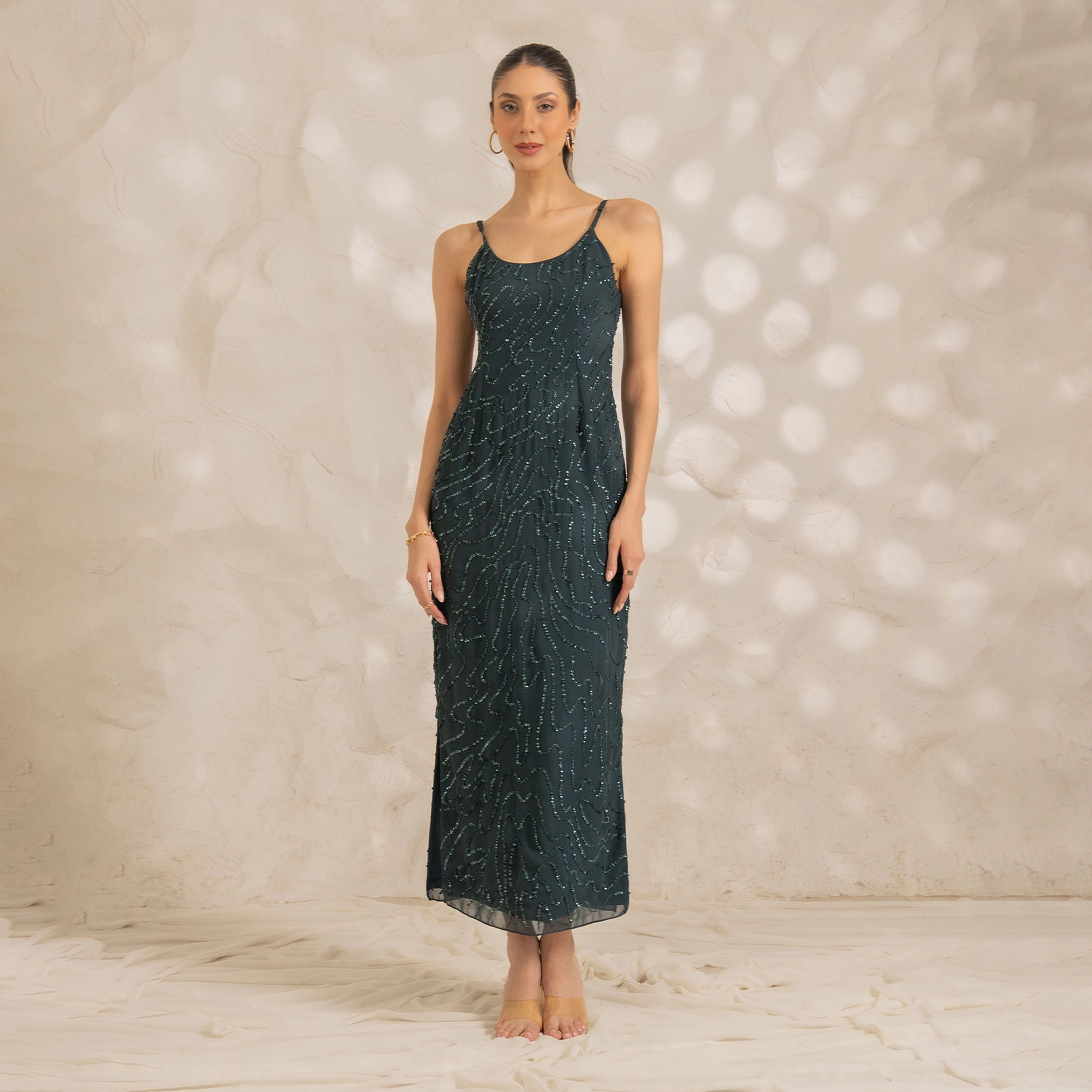 Rose & Nancy Women's Astrid Teal Maxi Dress
