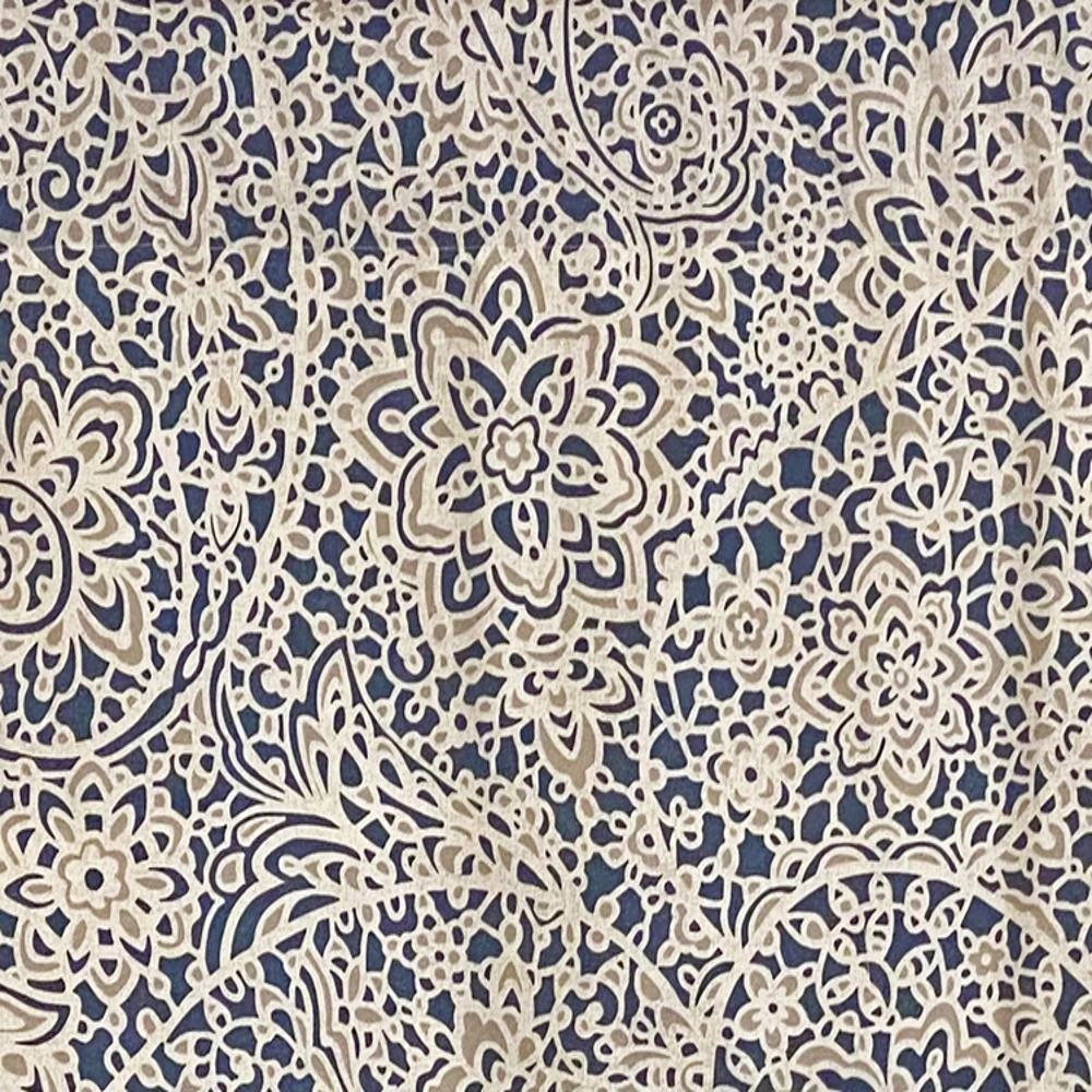 RLF Home Stella Paisley Regal Valance Navy. 3" Rod Pocket 50"W x 17"L