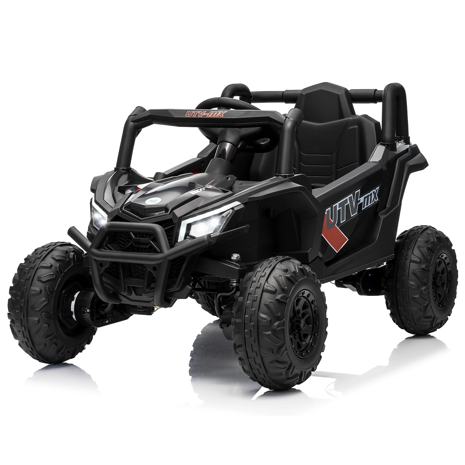 12V Kids Ride On UTV Truck with Remote, Switchable 4WD/2WD, Spring Suspension, EVA Tires, Bluetooth, Music & LED Lights