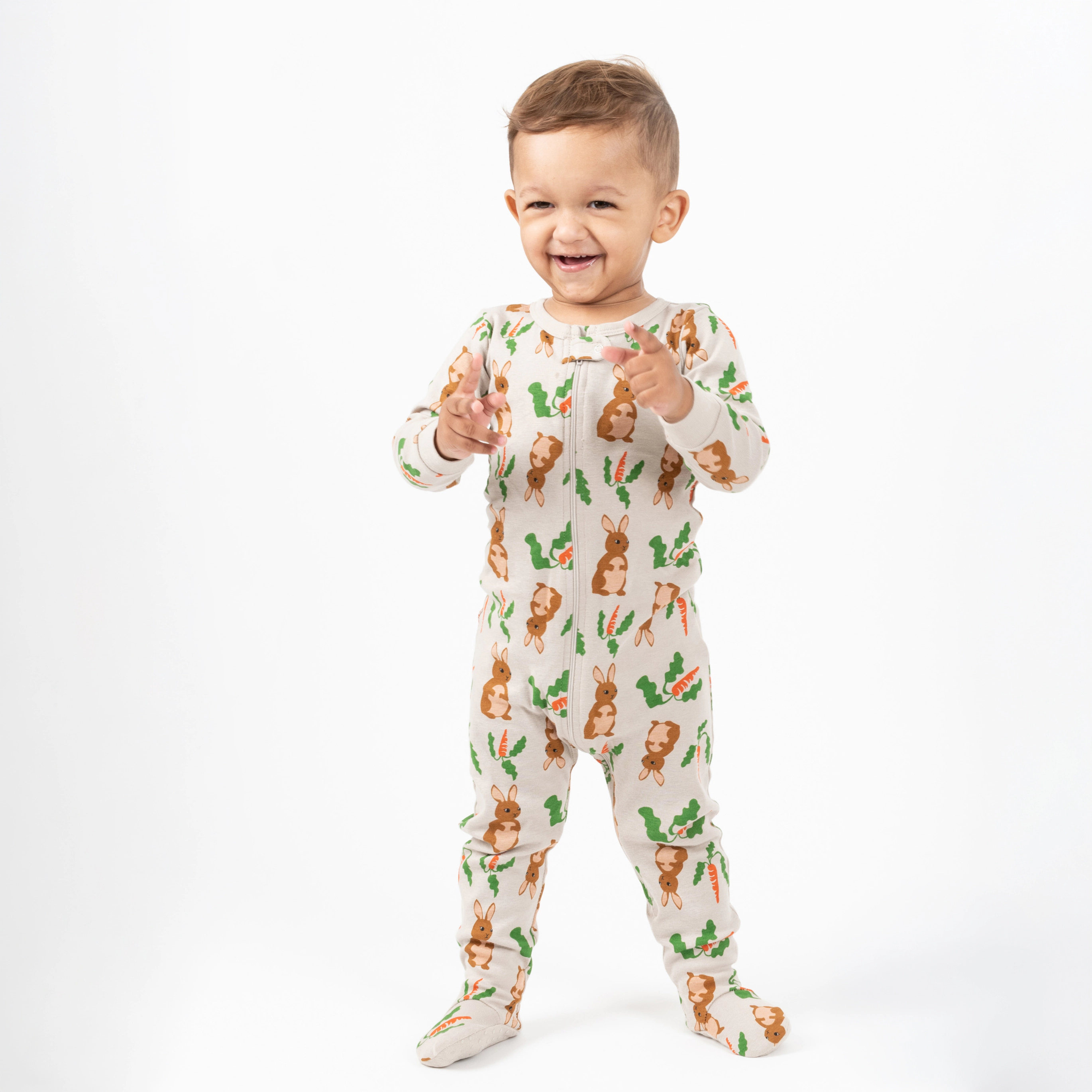 Leveret Toddler Cotton Footed Beige Bunny Rabbit Easter Pajamas