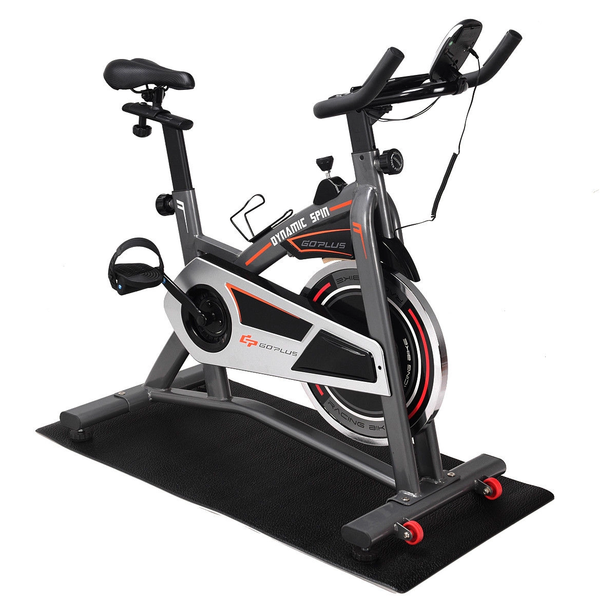 SUGIFT Black 47-in x 24-in Thick PVC Treadmill Mat with Non-Skid Textured Surface and Water Resistant Finish