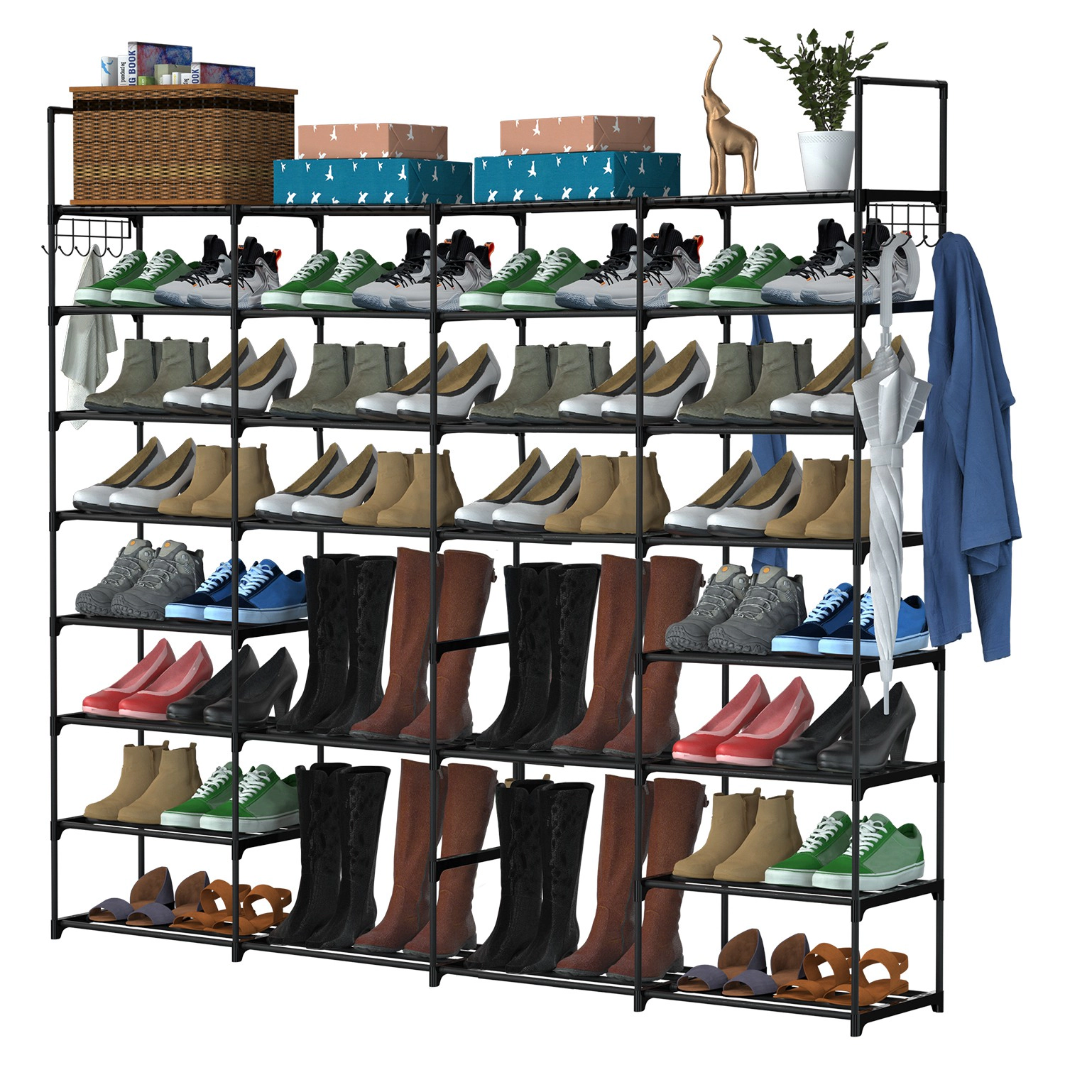 GBruno 8-Tier Metal Shoe Rack