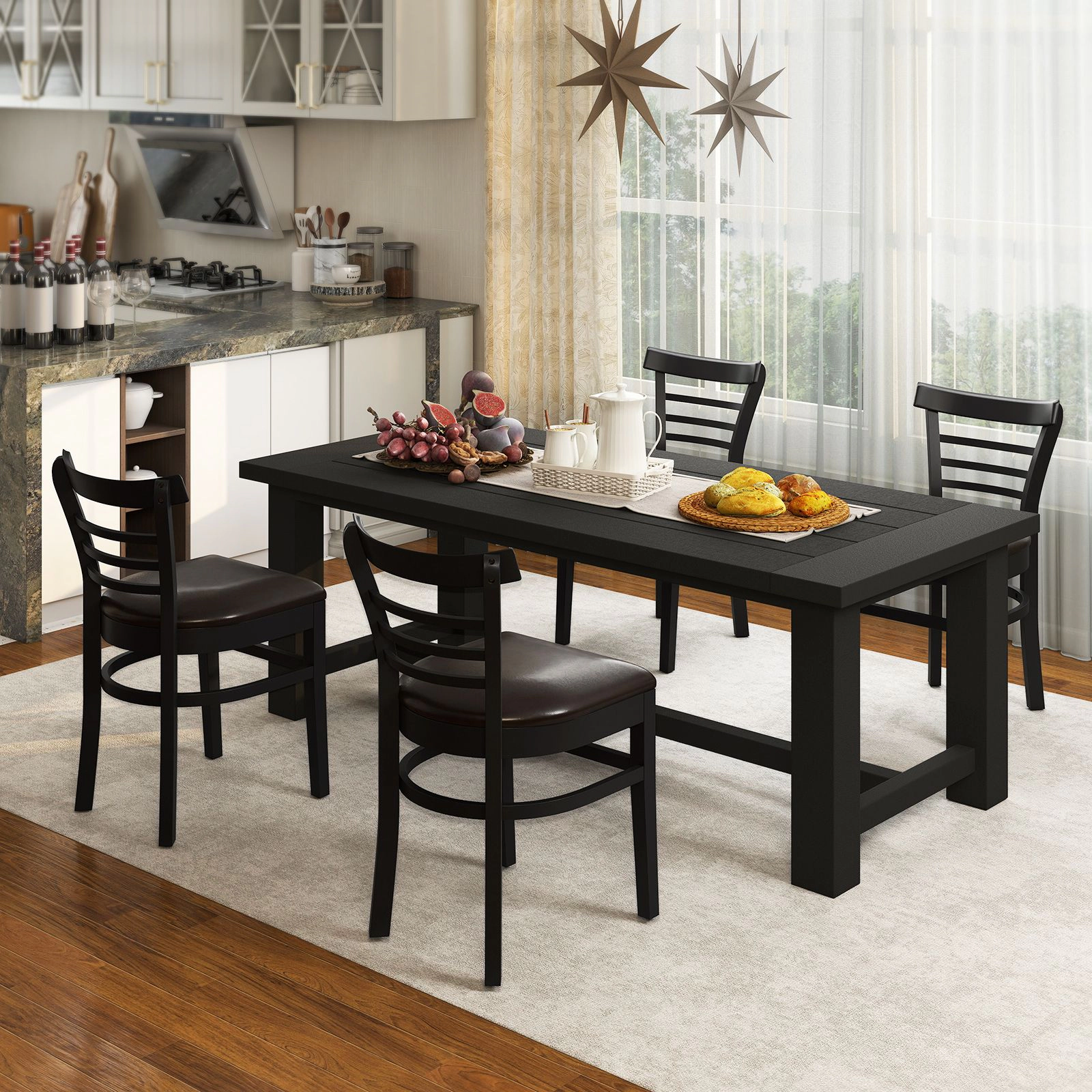 SlickBlue Unisex Set of 2 Padded Dining Chairs with Curved Backrests